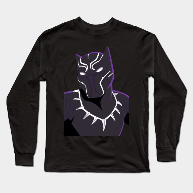 Black Panther Simplistic Long Sleeve T-Shirt by musashden